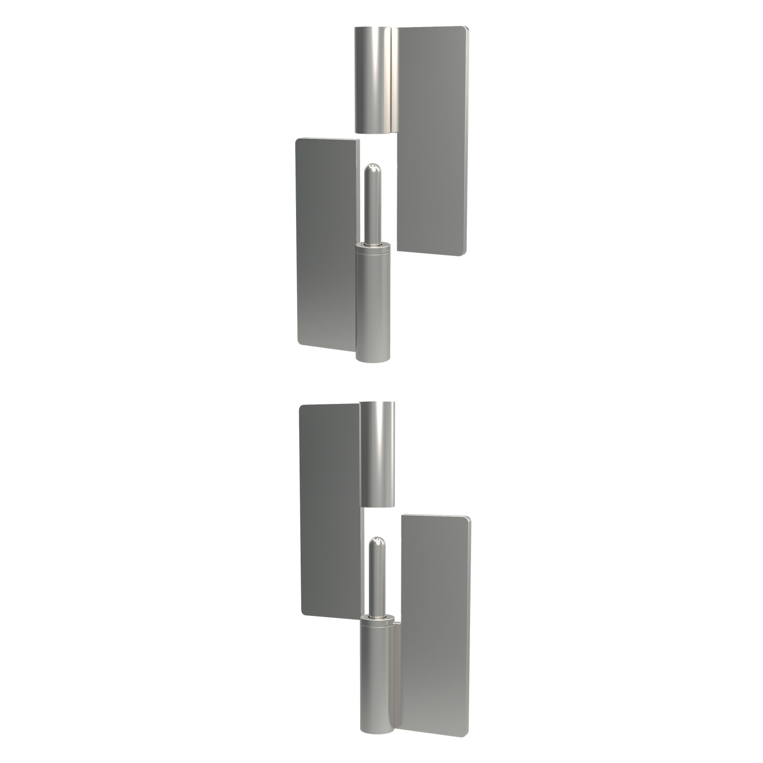 Lift-Off Hinges - Off-Set Weld-on, offset lift-off hinges, made from polished stainless steel (AISI 304).