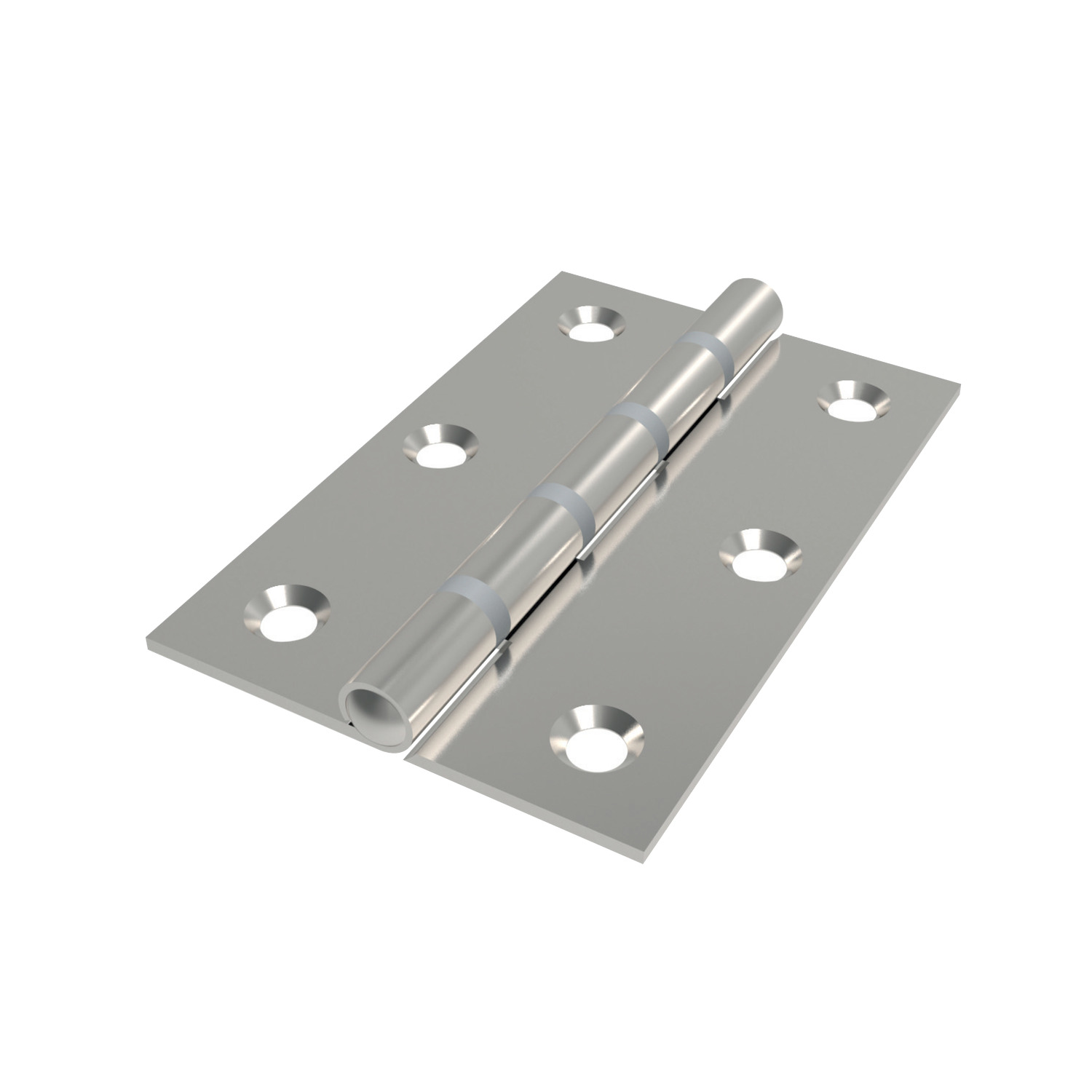 Surface Mount - Leaf hinges Surface mount external hinges with polyacetal bushing. Made from stainless steel.