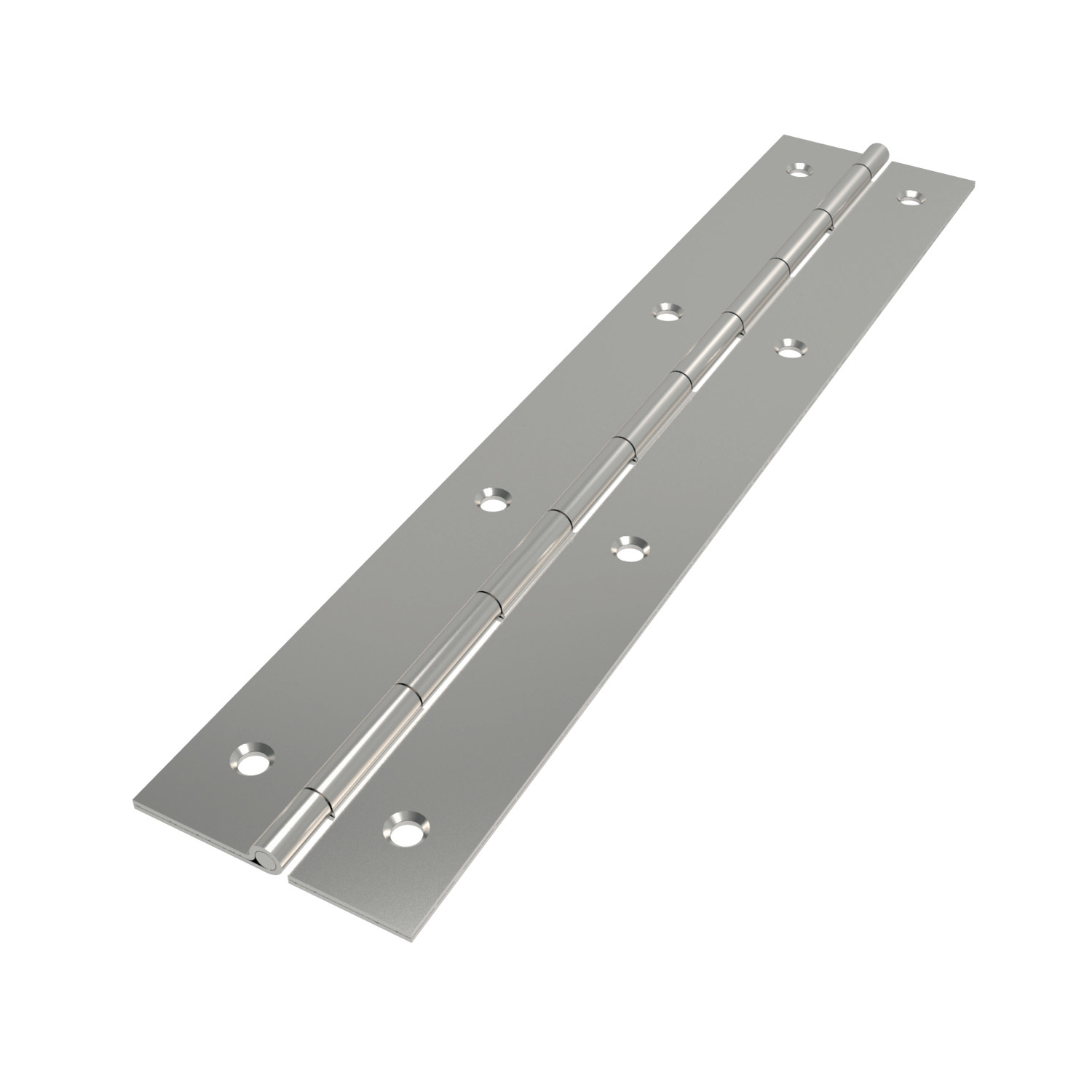 Surface Mount - Piano Hinges Surface screw mount piano hinges, made from stainless steel (AISI 304) with satin finish.