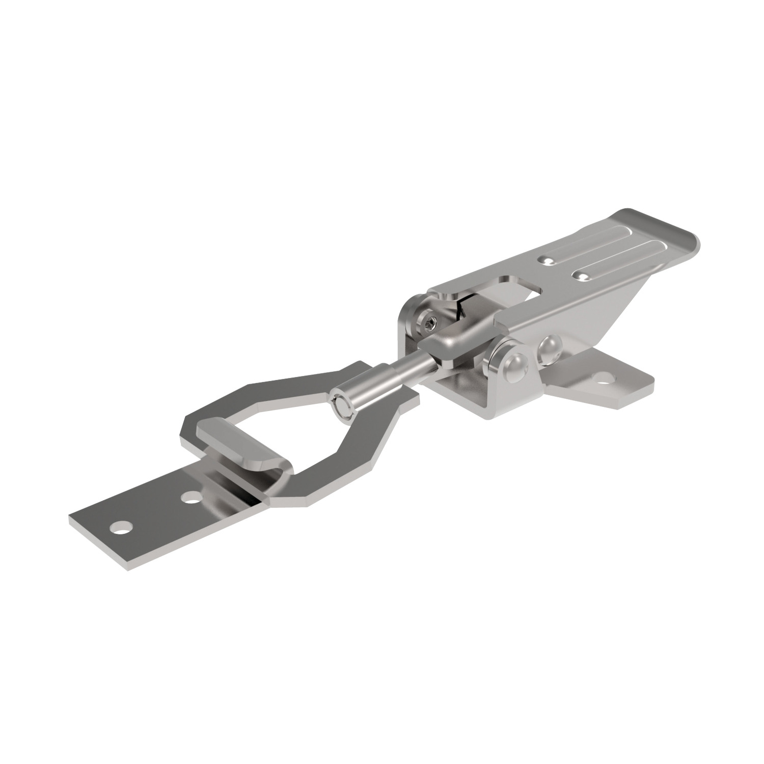 Toggle Latches Stroke adjustment of upto 12mm, this front strike mounting draw latch is available in steel and AISI 304 stainless.